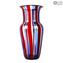 Vase Cannes Blue Red - Glass Murano
