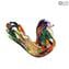 Estatueta Dove - manchas coloridas - Vidro Murano original