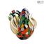 Figurine Colombe - taches colorées - Verre de Murano original
