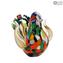 Taubenfigur - farbige Flecken - Original Murano Glas