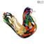 Dove Figurine - colored stains - Original Murano Glass