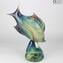 Fisch auf Sockel - Skulptur aus Chalzedon - Original Murano Glass Omg
