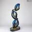 Into the abyss - Sculpture in chalcedony - Original Murano glass Omg