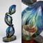 Into the abyss - Sculpture in chalcedony - Original Murano glass Omg