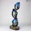 Into the abyss - Sculpture in chalcedony - Original Murano glass Omg