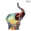 Слон-мечтатель - Скульптура из халцедона - муранское стекло OMG