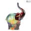 Rêveur d'éléphant - Sculpture en calcédoine - Verre de Murano original OMG