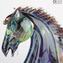 Horse head - Sculpture in chalcedony - Original Murano glass Omg