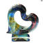 Heart - Sculpture in chalcedony - Original Murano Glass