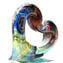 Heart - Sculpture in chalcedony - Original Murano Glass