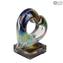 Heart - Sculpture in chalcedony - Original Murano Glass