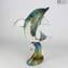 Springender Delphin - Skulptur aus Chalzedon - Original Murano Glass Omg