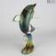 Golfinho Salto - Escultura em calcedônia - Original Murano Glass Omg