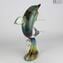 Jumping Dolphin-옥수 조각-Original Murano Glass Omg