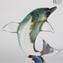 Прыгающий дельфин - Скульптура из халцедона - Original Murano Glass Omg