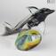 Dolphin on base - Sculpture in chalcedony - Original Murano glass Omg