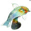 Delphin auf Sockel - Skulptur aus Chalzedon - Original Muranoglas Omg