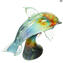 Dauphin sur socle - Sculpture en calcédoine - Verre de Murano original Omg