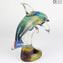 Dauphin sur socle - Sculpture en calcédoine - Verre de Murano original Omg