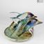 Dolphins - Sculpture in chalcedony - Original Murano glass OMG