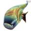 Tropical Fish Moon - Sculpture in chalcedony - Original Murano Glass