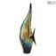 Luna de peces tropicales - Escultura en calcedonia - Cristal de Murano - Tagliapietra