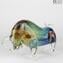 Bull - Skulptur aus Chalzedon - Original Murano Glas OMG