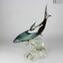 Requin sur socle - Sculpture en calcédoine - Verre de Murano original OMG