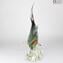 Requin sur socle - Sculpture en calcédoine - Verre de Murano original OMG