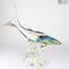 Shark on base - Sculpture in chalcedony - Original Murano glass OMG