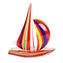 Sail boat Mix colored Cannes in Red - Sculpture - Murano glass