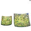 Square Plate - Green Gold - Original Murano Glass OMG