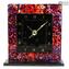 Relógio de mesa para prateleira de mesa - vermelho - vidro original Murano OMG