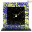 Table Desk Shelf Table Clock - Green Blue - Murano Glass watch