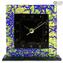 Mesa Escritorio Estante Reloj de mesa - Verde azul - Reloj de cristal de Murano