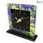 Table Desk Shelf Table Clock - Vert Bleu - Montre en verre de Murano