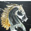Cavallo rampante in vetro cristallo -  Con dettagli in foglia oro 24 kt - scultura -