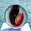 花瓶滿月紅色Sommerso Murano玻璃