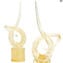 Exclusivo Love Knot em Ouro 24 quilates e vidro Murano encaracolado