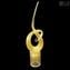 Exclusive Love Knot in Gold 24 carats and Murano glass curly 