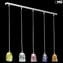 意大利iTaly-線性枝形吊燈5燈-穆拉諾玻璃-不同顏色