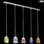 Italy iTaly - Lampadario Lineare in vetro di Murano 5 luci - diversi colori disponibili