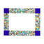Moldura para fotos Fantasy Blue com Millefiori - vidro fundido