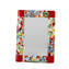 Photo Frame Fantasy Red with Millefiori - fused glass