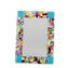 Photo Frame Fantasy Light Blue with Millefiori - fused glass