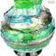 Florero Sbruffi Nature Druid Green - Florero de cristal de Murano