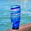 Vaso Deep Ocean Sbruffi Blu - Vetro di Murano