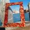 Cadre photo Fantasy - Verre rouge et feuille d'or - Verre de Murano original OMG