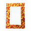 Cadre photo Fantasy - Verre rouge et feuille d'or - Verre de Murano original OMG