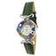 Relógio de pulso Millefiori - Pulseira verde escura e caixa cromada - Vidro Murano original OMG